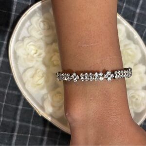Silver Double Row Crystal Tennis Bracelet